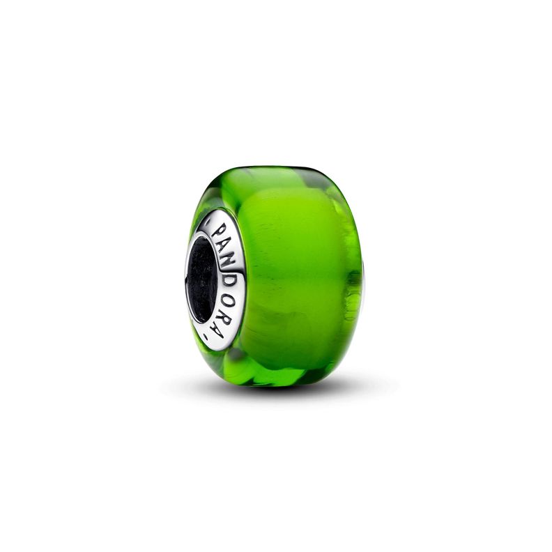 Mini Charm de Cristal de Murano Azul Verde Plata