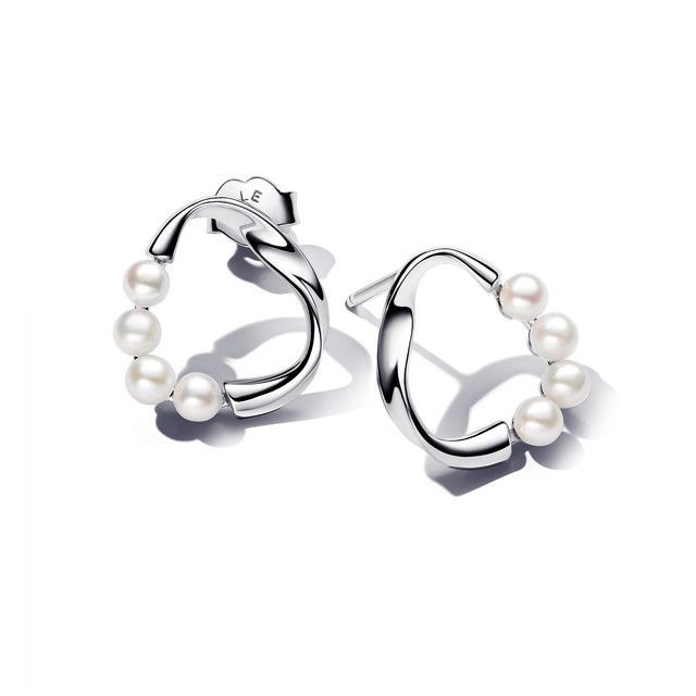 Aretes Círculo Orgánica y Perlas Cultivadas de Agua Dulce-0