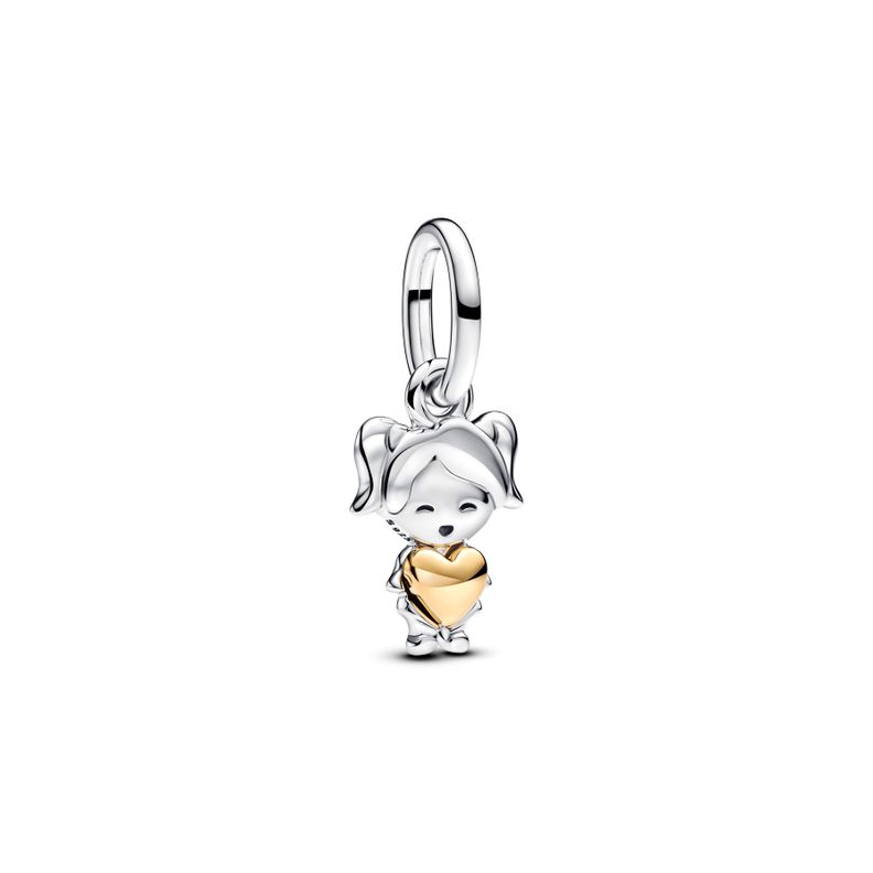 Charm Colgante Chica Feliz Dorado