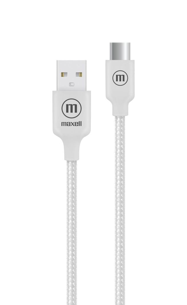 Cable Trenzado USB a USB C Maxell 2 Metros Carga Rapida Blanco