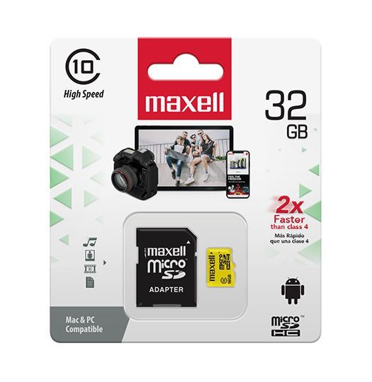 Tarjeta Micro SD Maxell 32GB CLASE 10-2