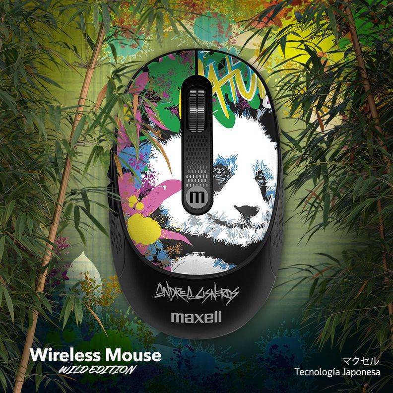 Mouse Inalámbrico Maxell Diseño Wild 4000dpi Usb/usb-c Panda-5