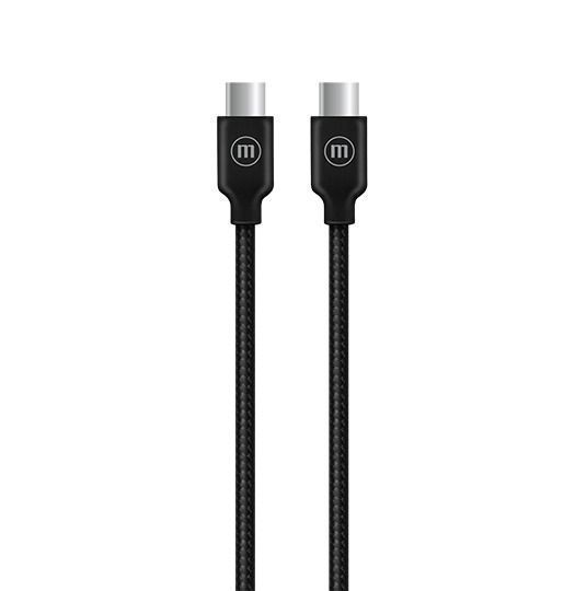 Cable Trenzado USB C a USB C Maxell 2 Metros Carga Rapida Negro