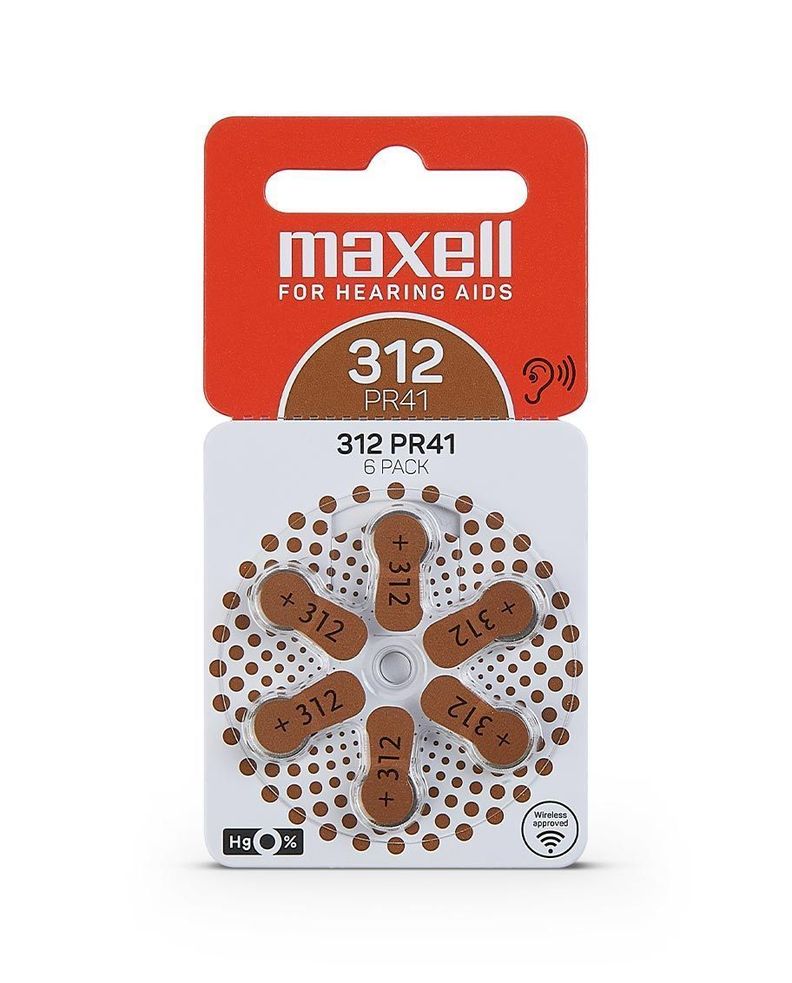 Pilas Para Audifonos Maxell Auditivas 6un 312