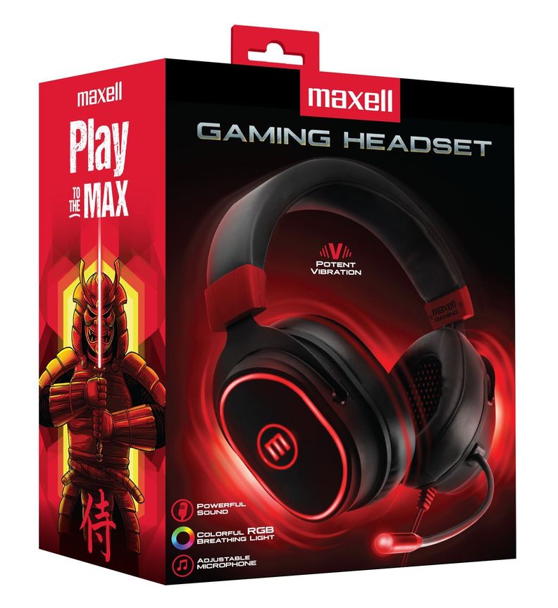 Audífonos Gamer Maxell H-MIC 1200 Led Usb Samurai Con Microfono RGB-1