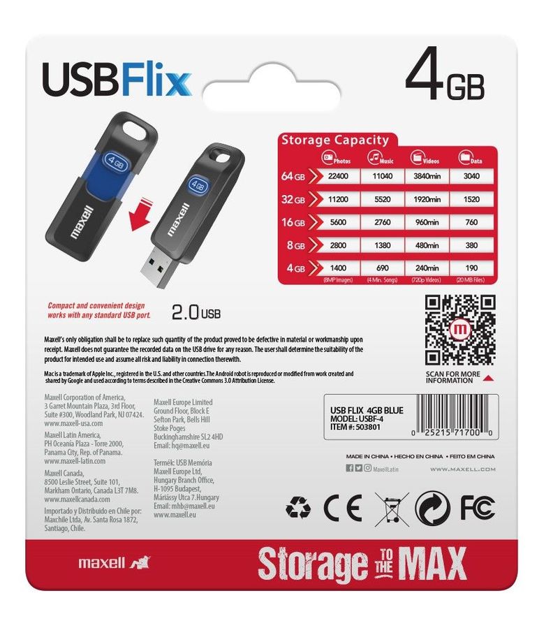 Pendrive Maxell FLIX 4GB 2.0-4
