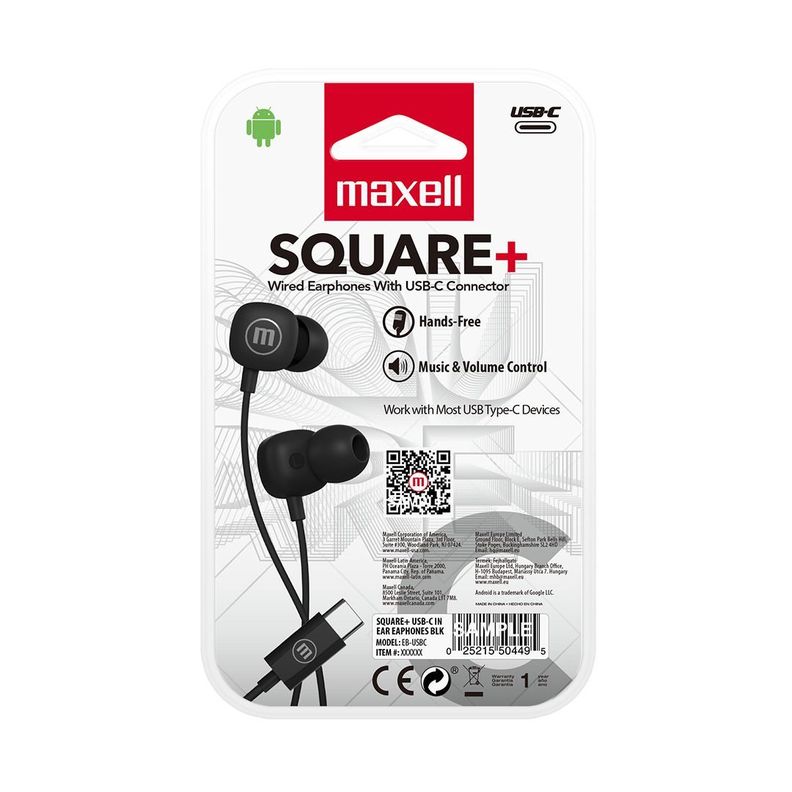 Audífonos Maxell Tipo C Square Negro-2