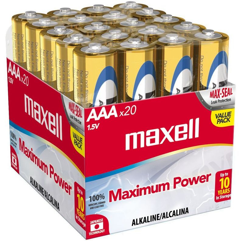 Pack 20 Pilas Alcalinas Maxell AAA 1.5v-0