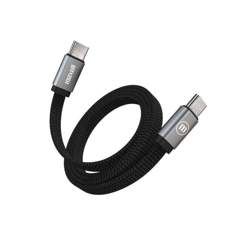 Cable Trenzado Magnetico 100W USB C a USB C Maxell 2 Metros Carga Rapida Negro