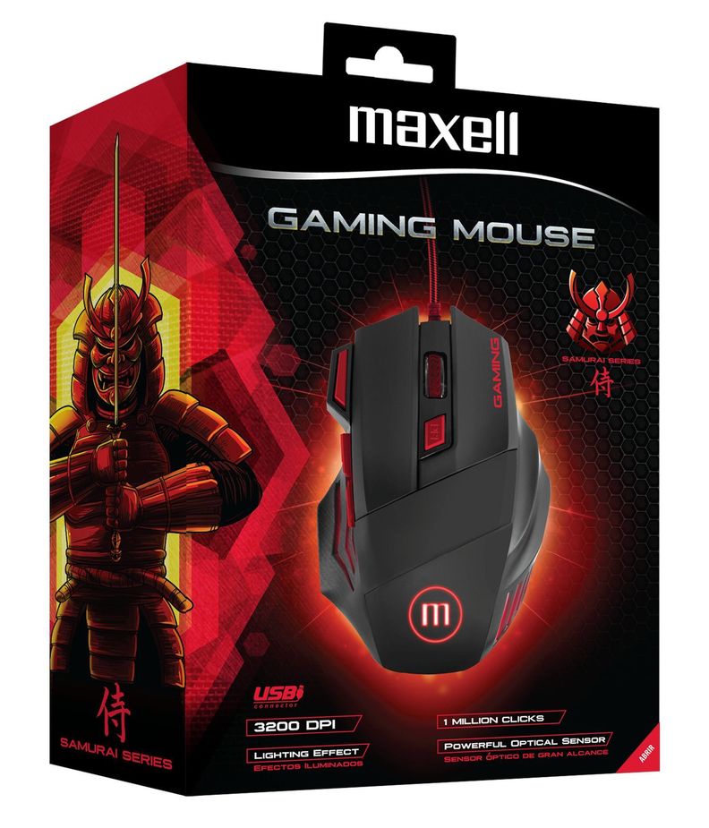 Mouse Gamer Maxell 3200 Dpi Led MOW-R Samurai-1