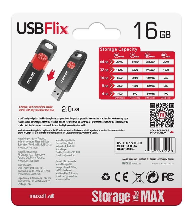 Pendrive Maxell FLIX 16GB 2.0-3
