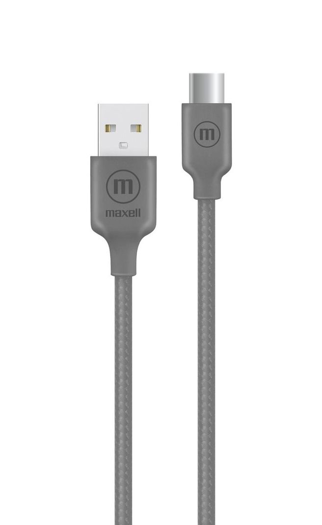 Cable Trenzado Usb A Usb-c Maxell 2 Metros Carga Rápida Gris-0