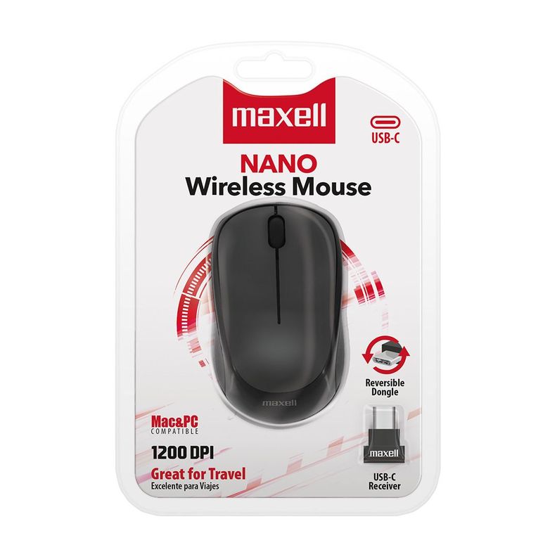 Mouse Maxell Nano Inalámbrico 1200dpi Tipo C Óptico-1