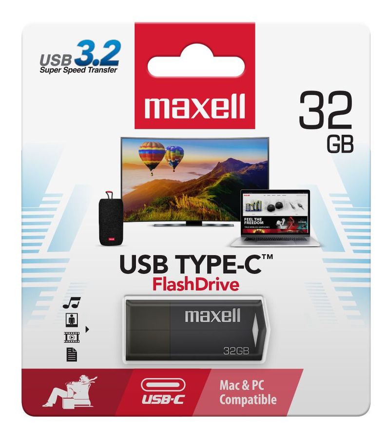 Pendrive Maxell Usbtc Tipo C 32gb 3.2 Negro-1