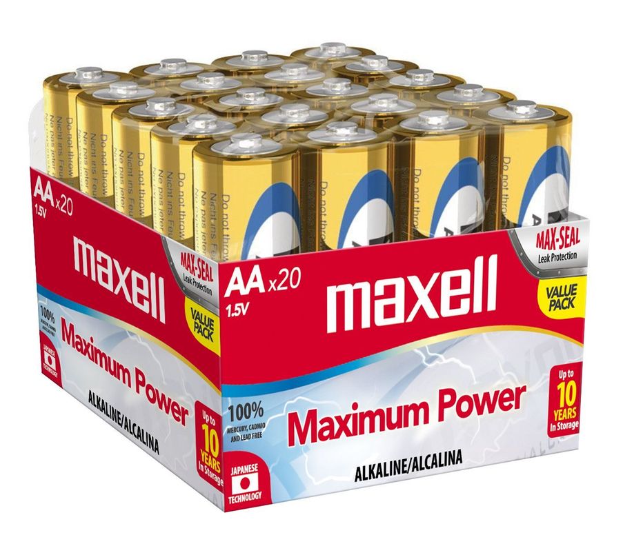 Pack 20 Pilas Alcalinas Maxell AA 1.5v-0