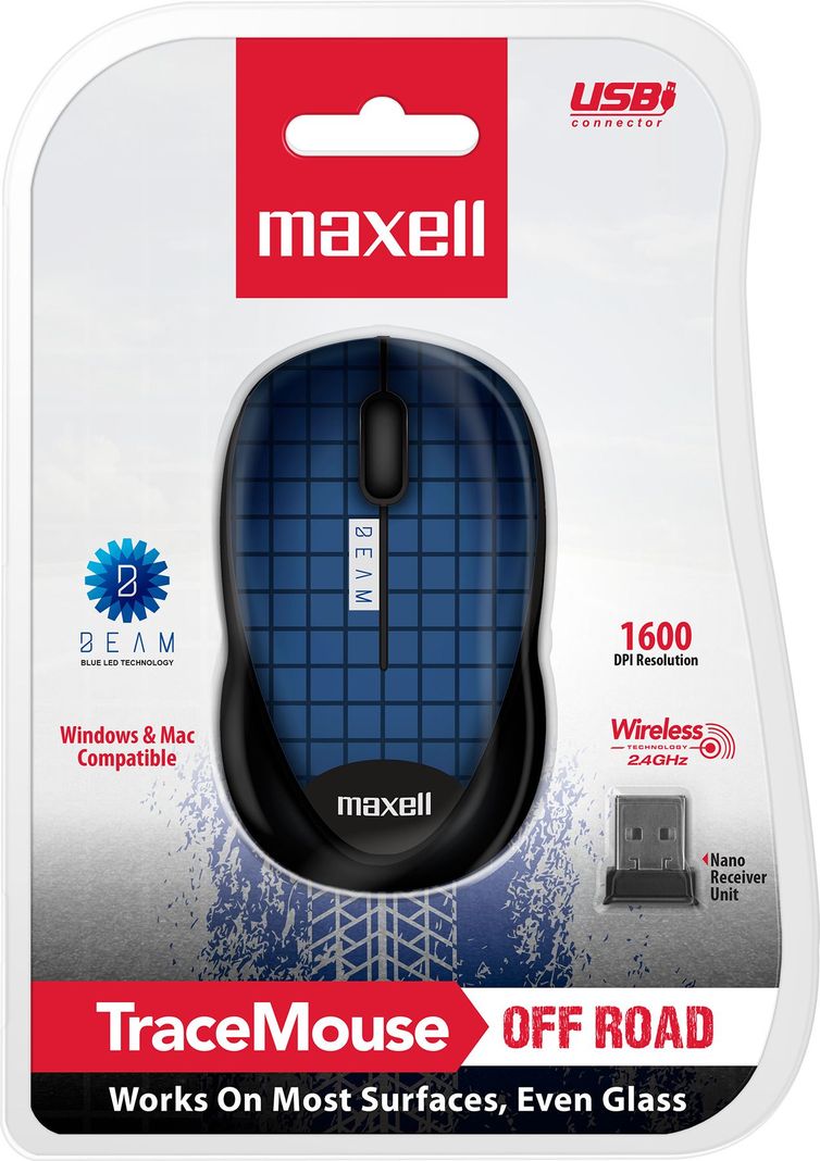 Mouse Óptico Inalámbrico Maxell Trace 1600 Dpi 2.4ghz Azul-2
