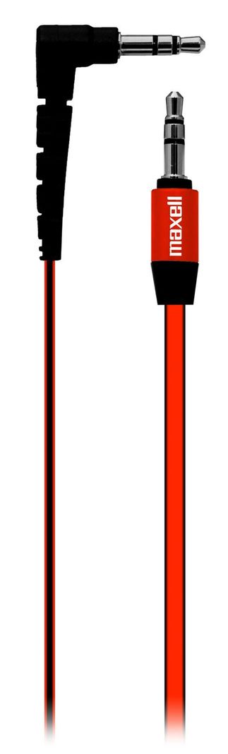 Cable Para Audio Plano Con Conectores De 3.5mm A 3.5mm Rojo Maxell-0