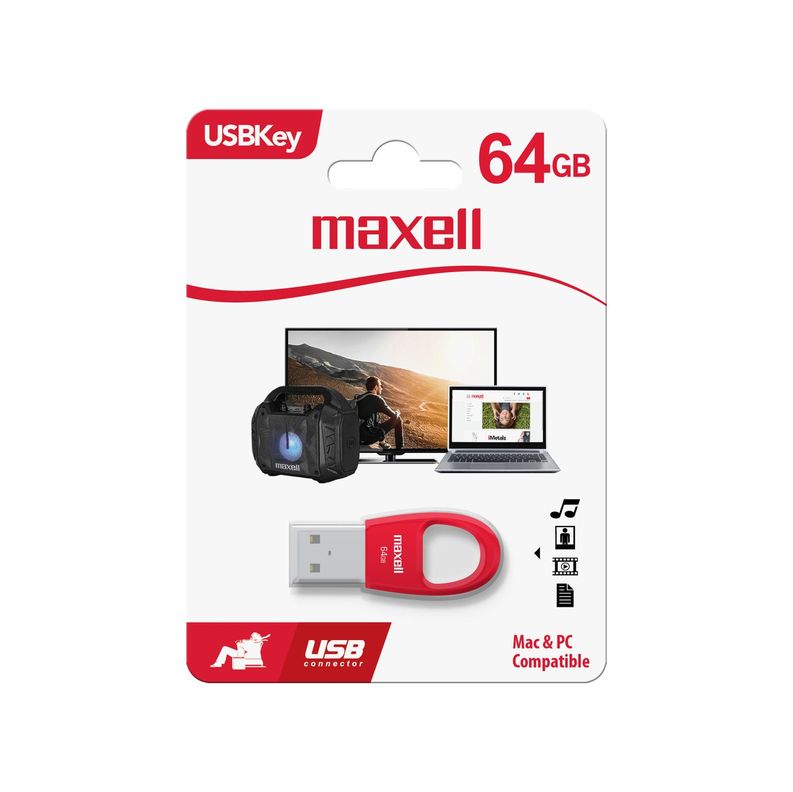 Pendrive Maxell KEY 64GB 2.0 Rojo-1