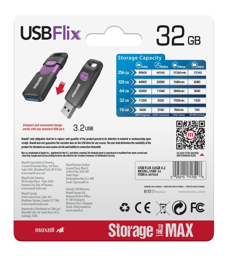 Pendrive Maxell FLIX 32GB 3.2-4