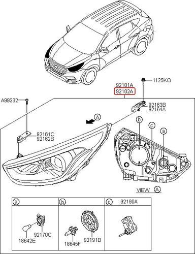 Óptico Delantero Derecho Hyundai Tucson 2013-2015 Original-4