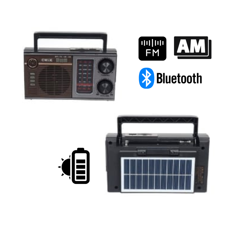 Radio AM-FM Portátil con Carga Solar y USB-1