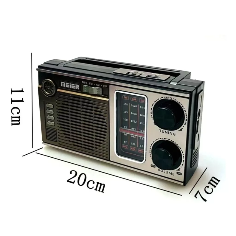 Radio AM-FM Portátil con Carga Solar y USB-3