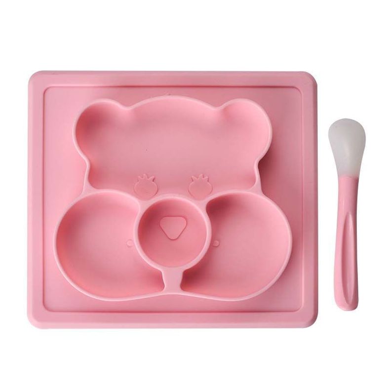 Plato Silicona Bebé Con Cuchara-0