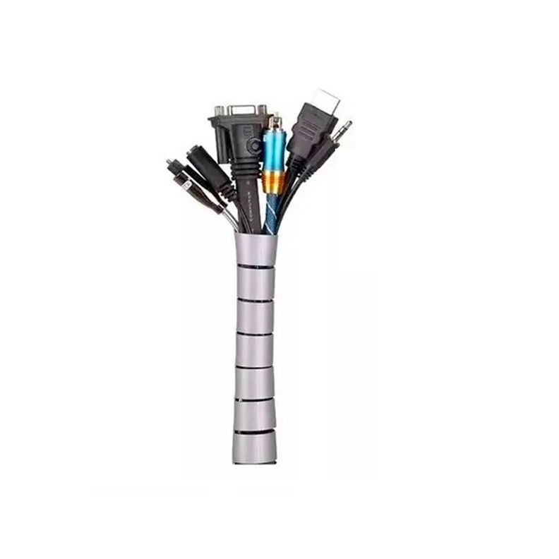 Organizador De Cables En Espiral 2 Metros Gris-0