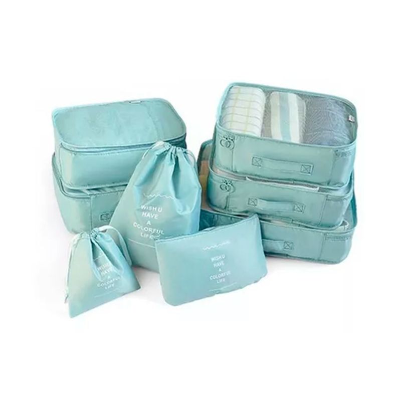 Bolsas Organizadoras De Maletas Para Viaje 8 En 1 Azul-2