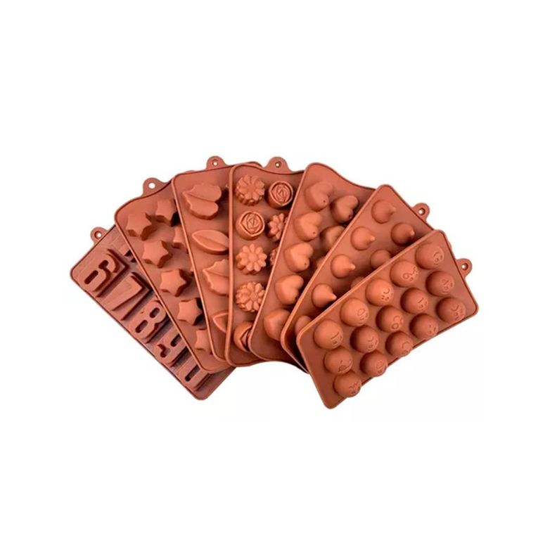 Pack 6 Moldes De Silicona Para Chocolate-0