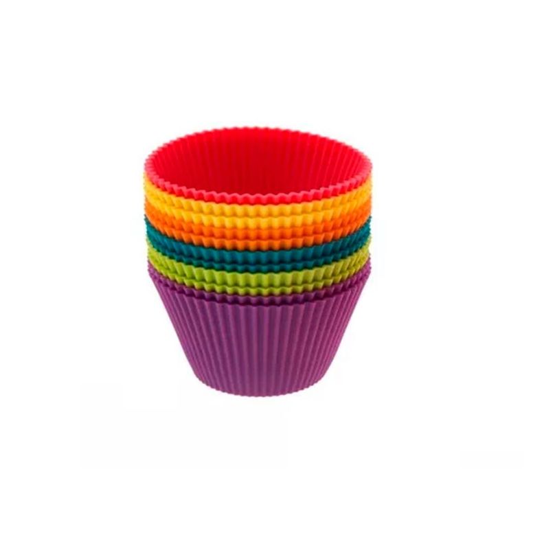 Set 12 Moldes Para Cupcake Multicolor-0