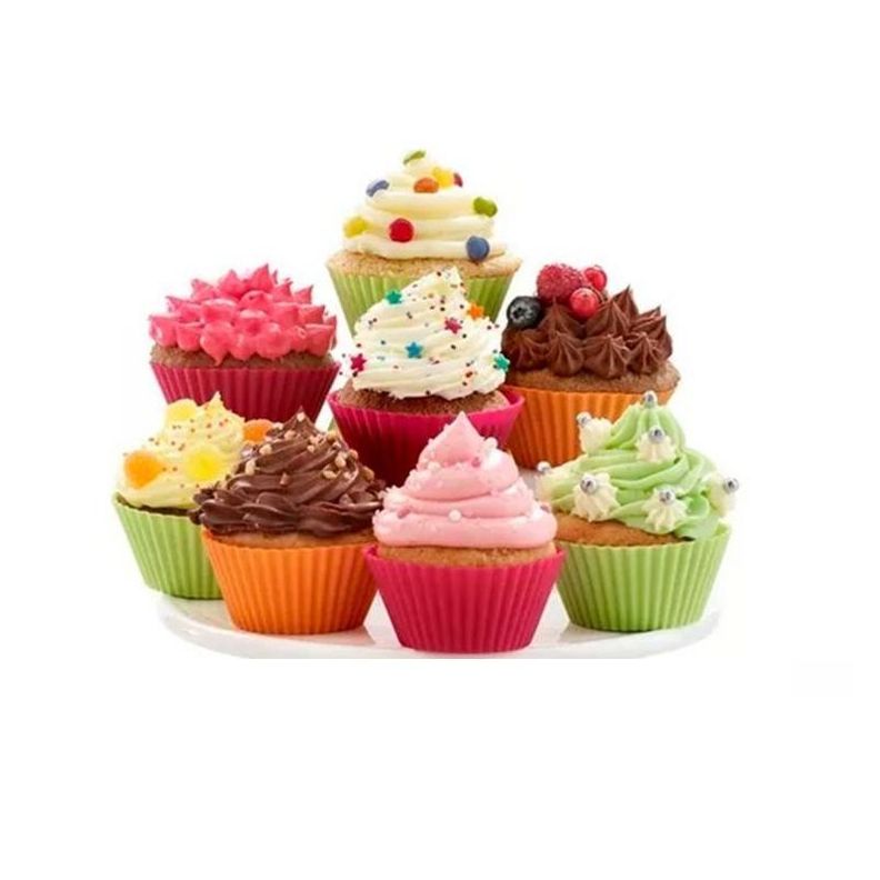 Set 12 Moldes Para Cupcake Multicolor-1