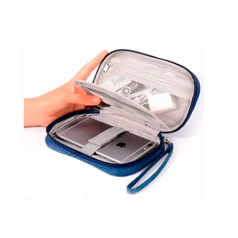 Bolso Organizador De Cables Para Viaje Azul-2
