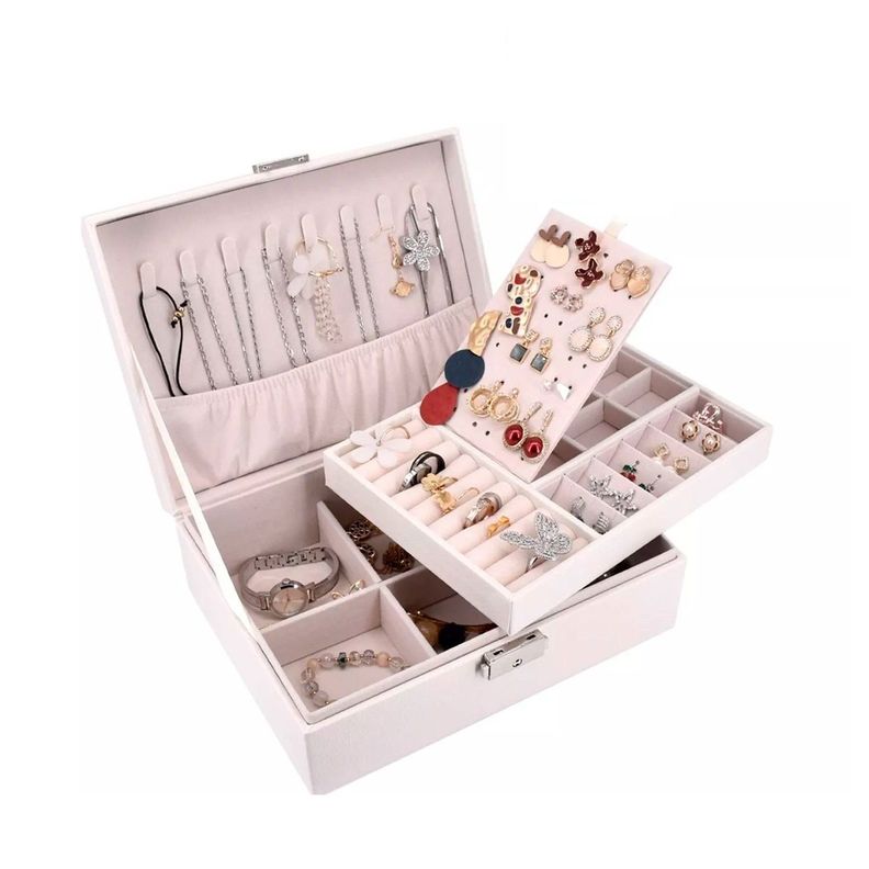 Maletin Organizador De Joyas Blanco-0