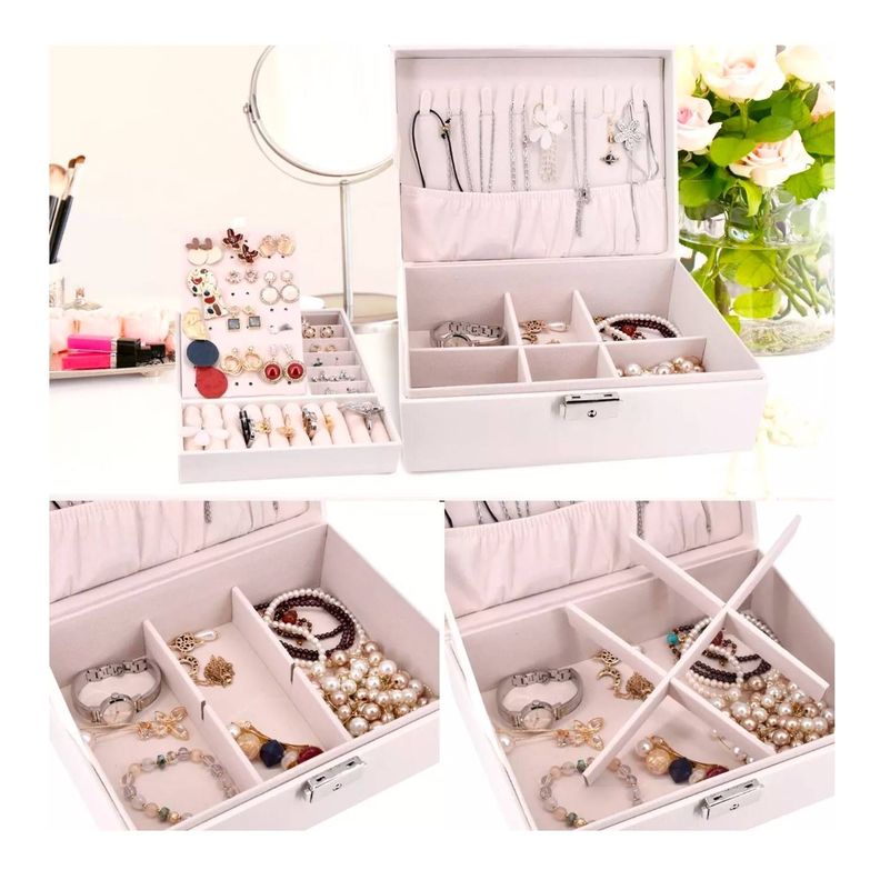 Maletin Organizador De Joyas Blanco-1