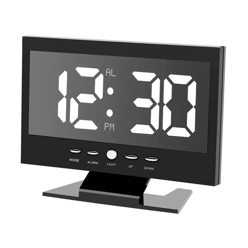 Reloj Digital Despertador Lcd Y Temperatura Color Negro-0