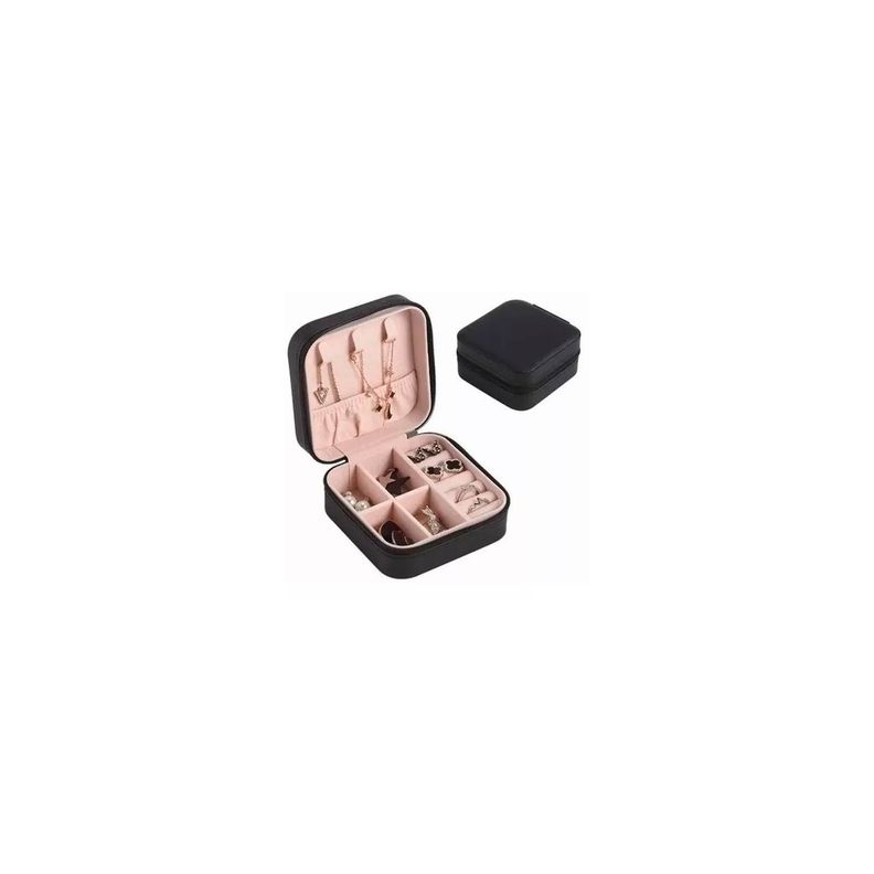 Caja De Almacenamiento De Joyas Joyero Negro-1