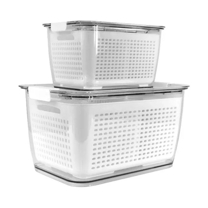 Pack Organizador De Refrigerador M + L Blanco-0