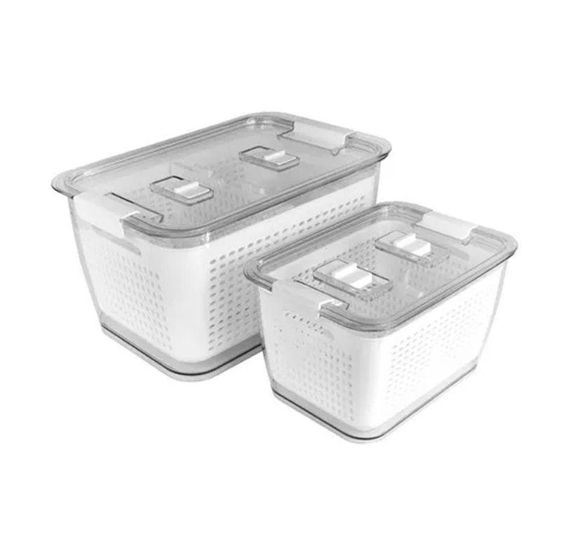 Pack Organizador De Refrigerador M + L Blanco-1