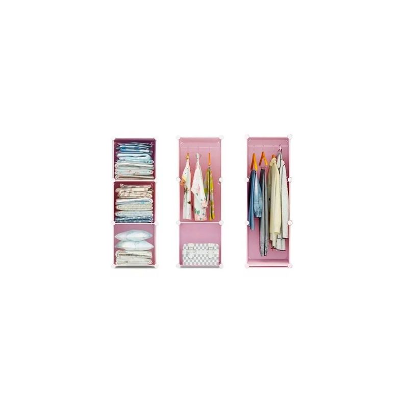 Ropero Y Cubo De Almacenamiento Para Niñas Rosa-2