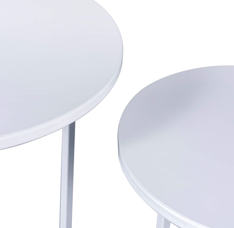 Mesa lateral nido circular | Metal White-5