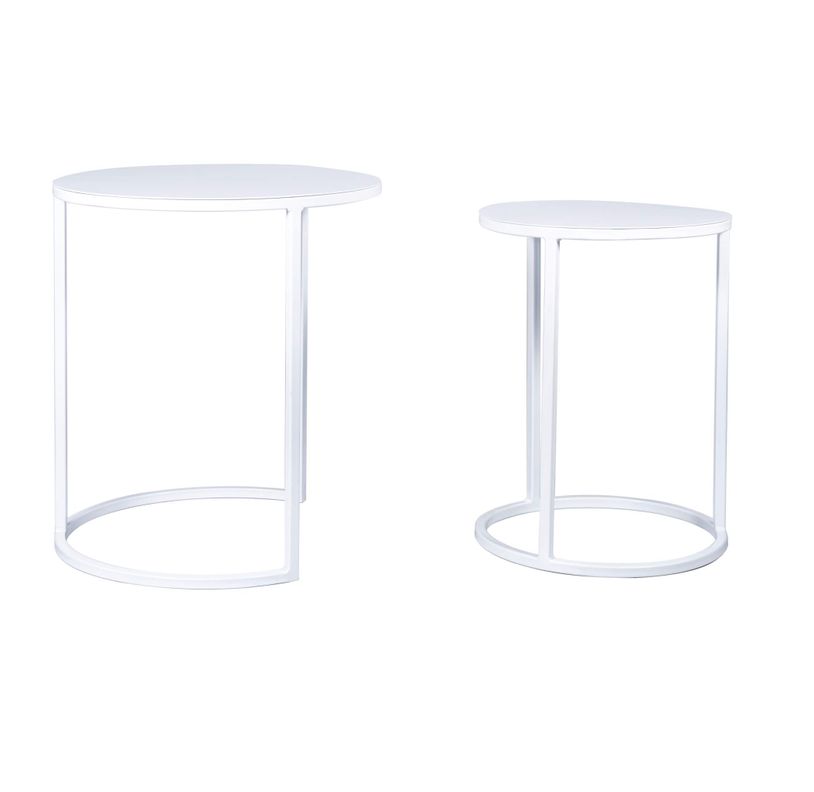 Mesa lateral nido circular | Metal White-0