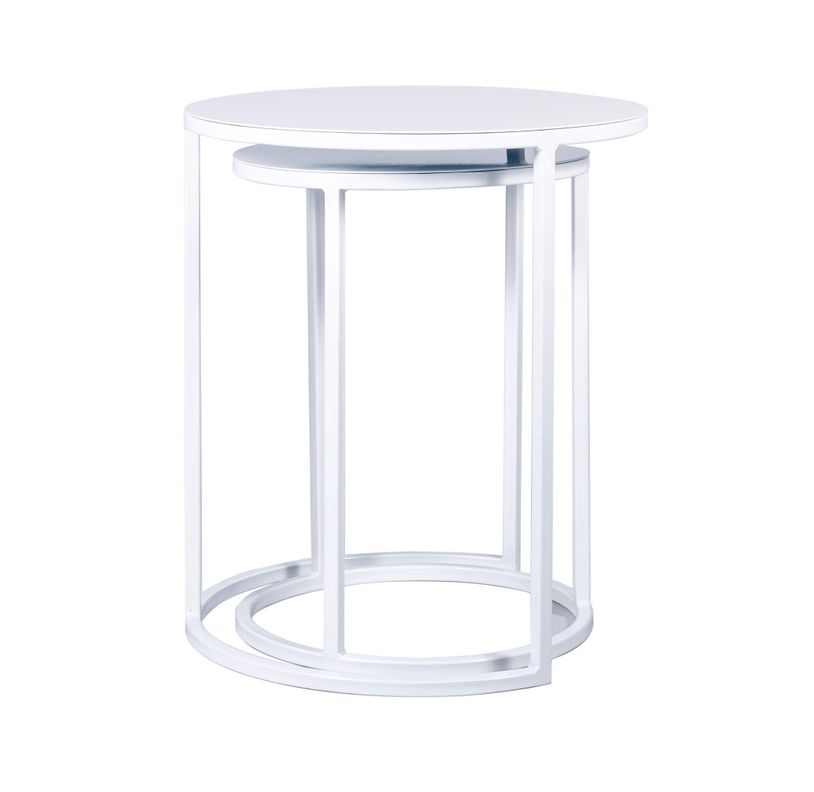Mesa lateral nido circular | Metal White-2