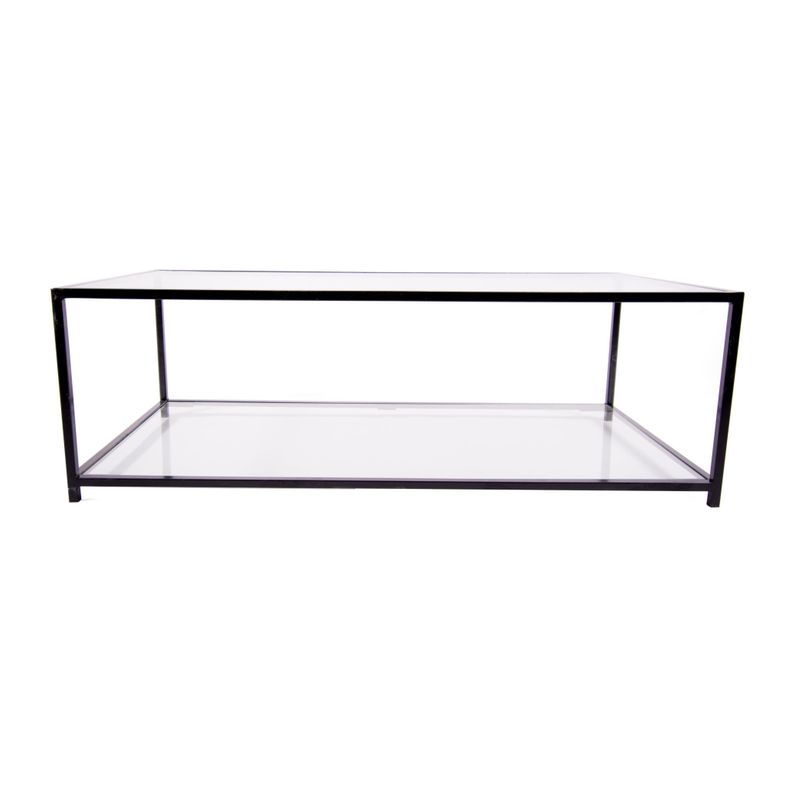 MESA DE CENTRO RECTANGULAR 100 NEGRA DOS NIVELES GLASS-2