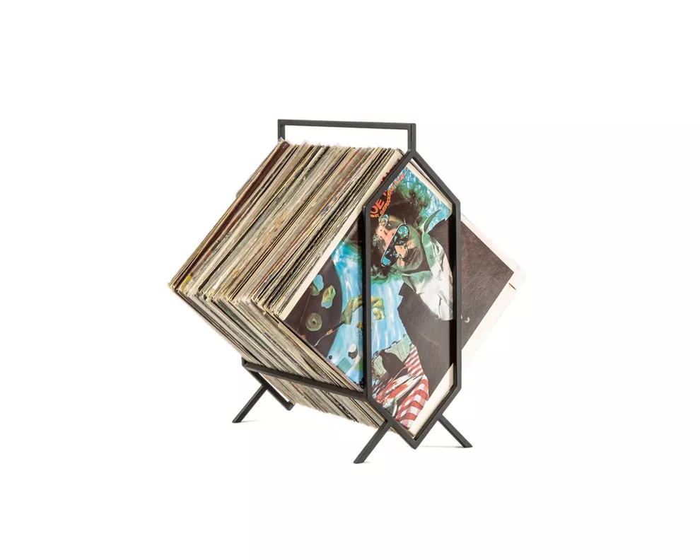 PORTA VINILO 1 NIVEL | LUXE METAL BLACK-0