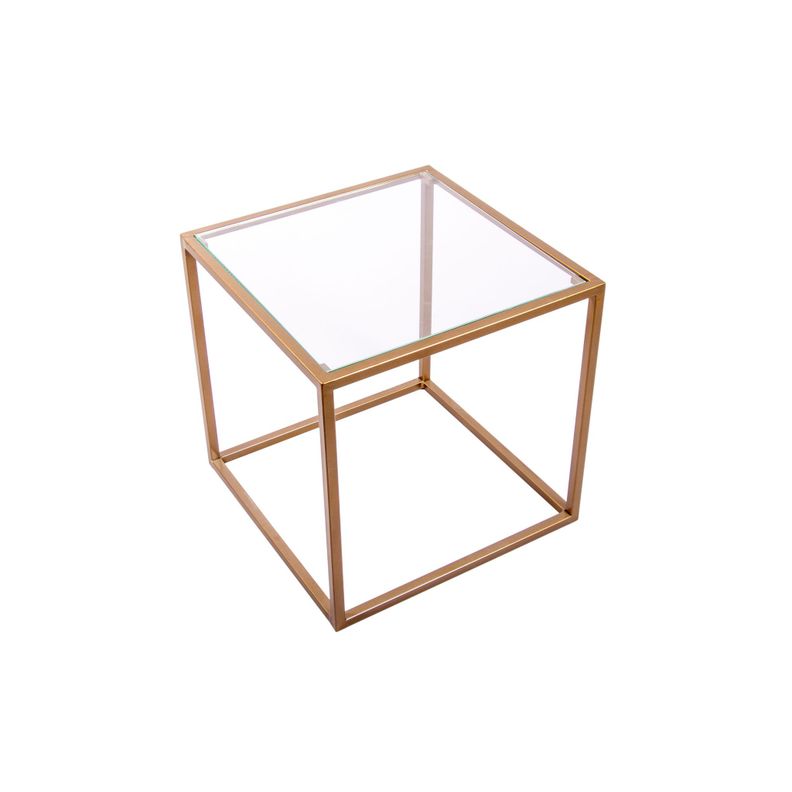 MESA LATERAL CUBO 40 DORADO GLASS-5