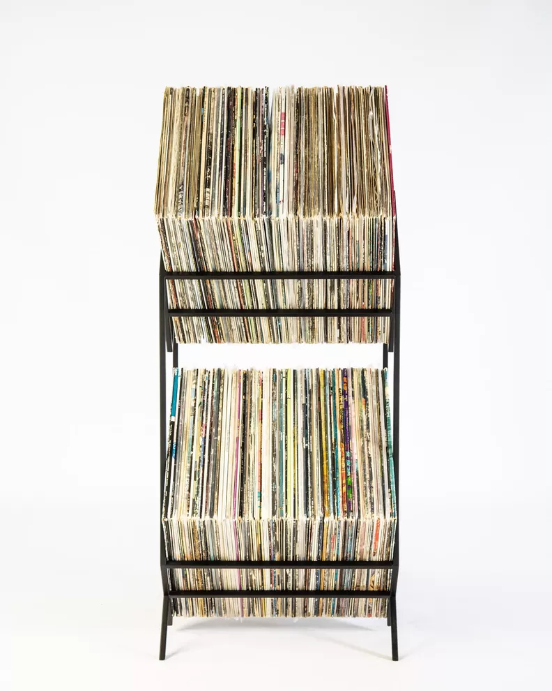 PORTA VINILO DOS NIVELES | LUXE METAL BLACK-2