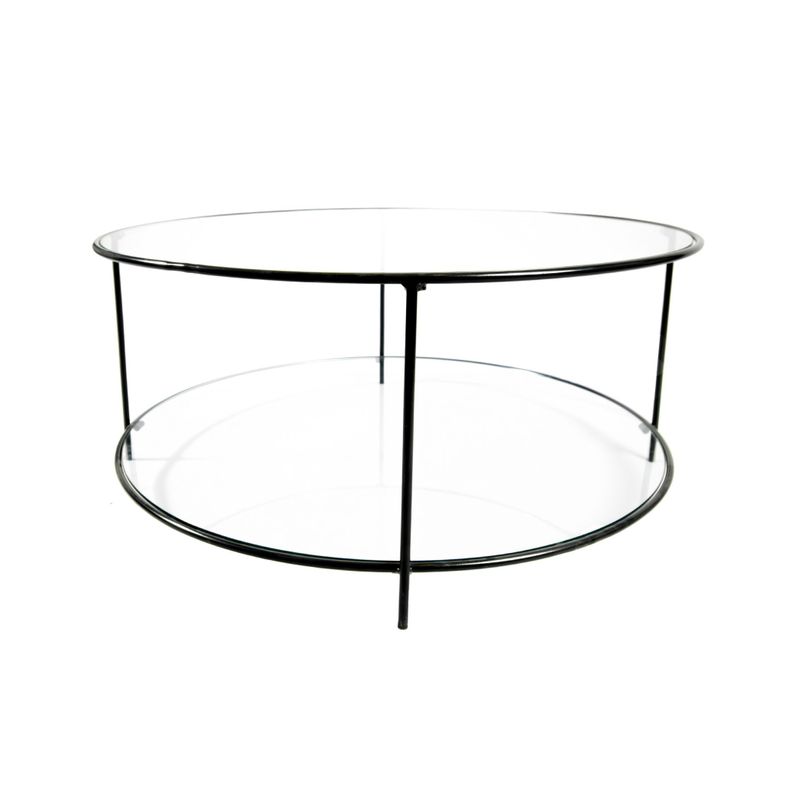 MESA DE CENTRO 80 NEGRA DOS NIVELES GLASS-2