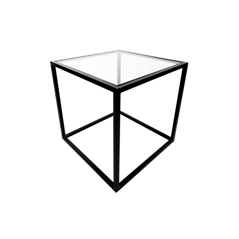 MESA LATERAL CUBO 40 NEGRO GLASS-1