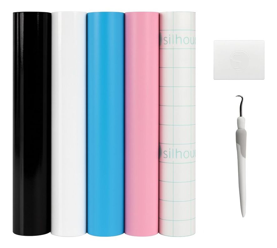Kit De Inicio De Vinilo Silhouette 4 Hojas + Herramientas Surtido